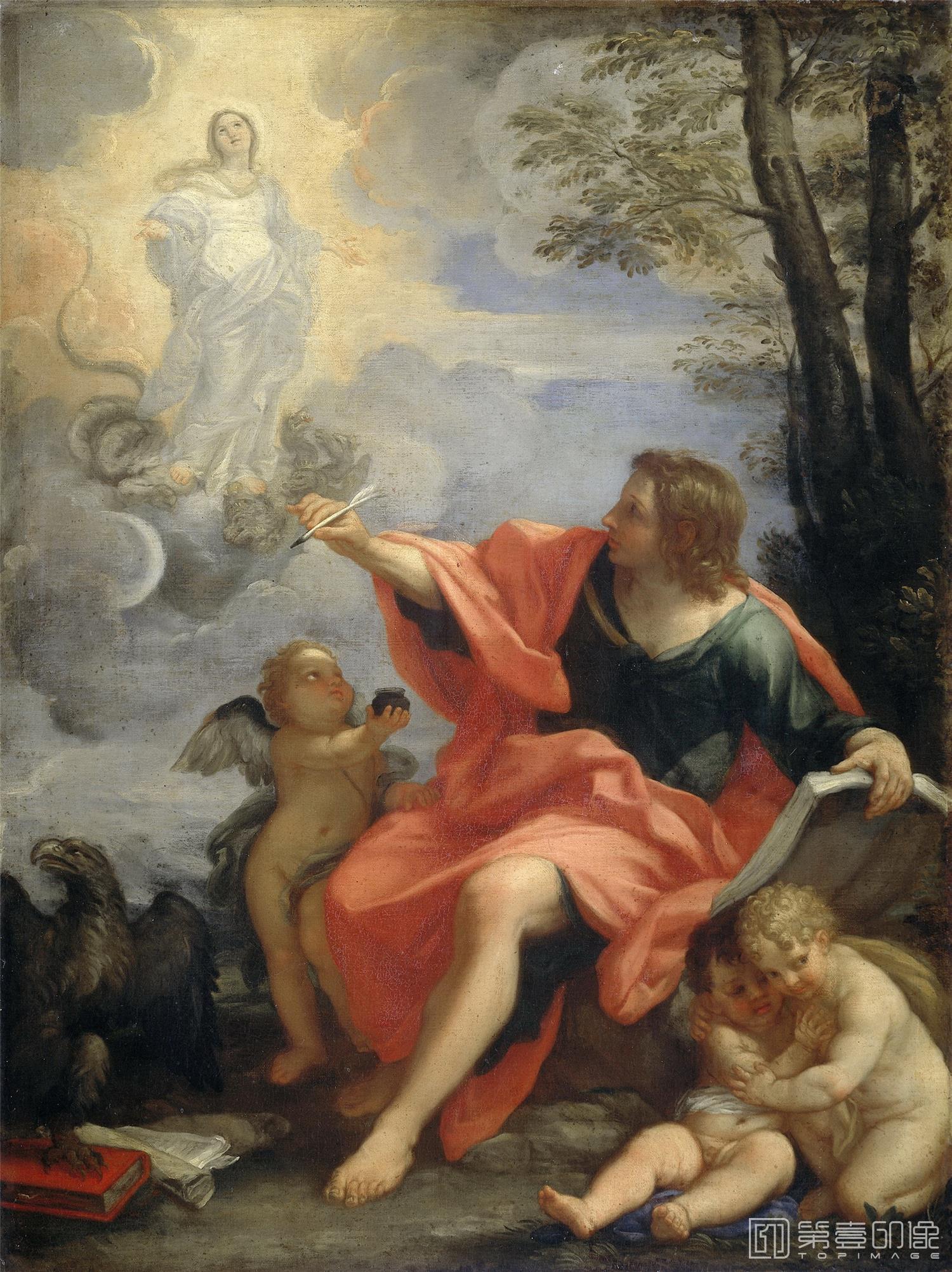 油画-荷兰阿姆斯特丹国家美术馆-Maratti Carlo De evangelist Johannes op Patmos 1680-1720